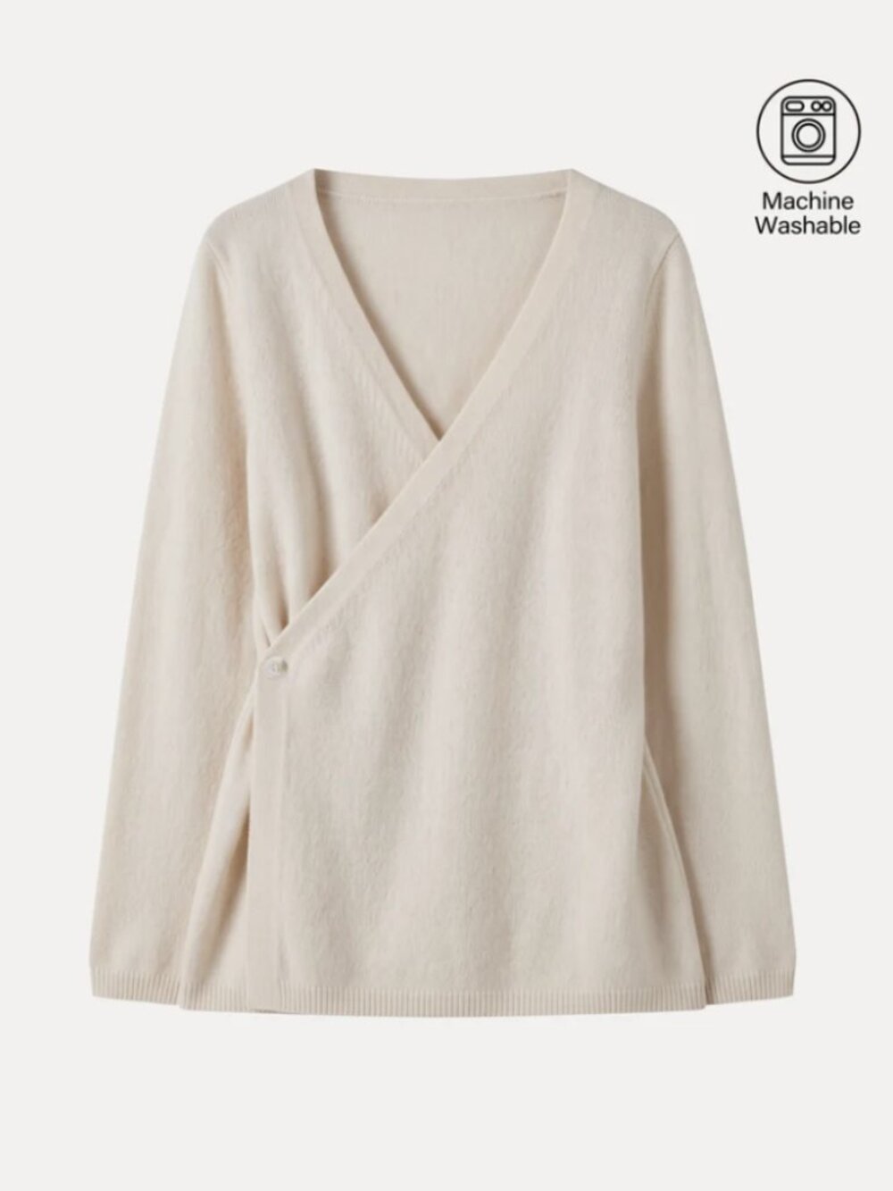 Merino-Blend V-Neck Long Sleeve Wrap Sweater
